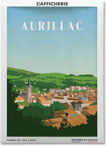 Affiche illustration de la ville d'Aurillac 2