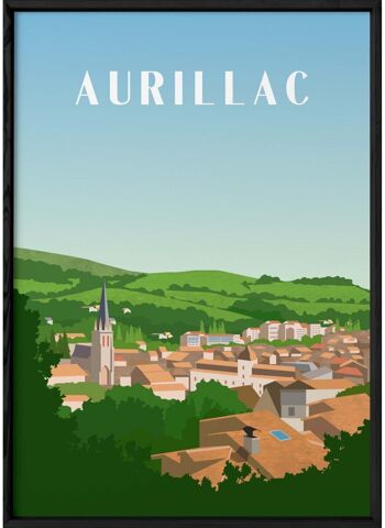 Affiche illustration de la ville d'Aurillac 3