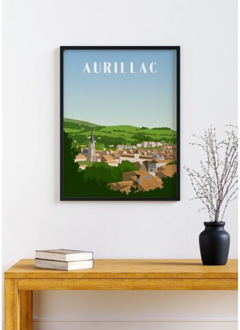 Affiche illustration de la ville d'Aurillac 4