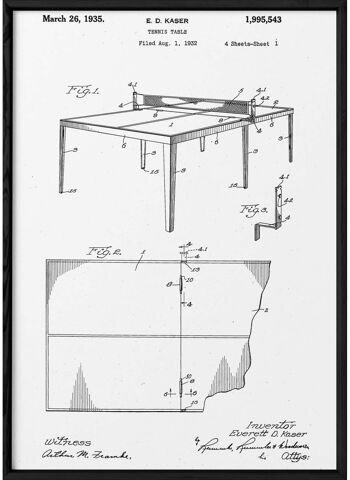 Affiche "Brevet Table de ping pong"