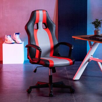 IWMH Drivo Gaming Racing Chaise PU Cuir ROUGE 8