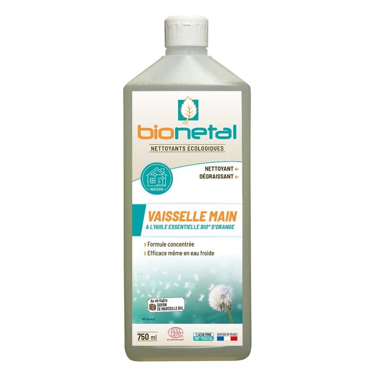 Liquide Vaisselle Mains – Certifié ECOCERT – Bionetal Nettoyants