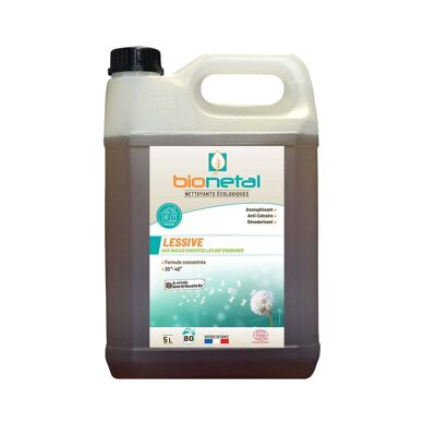 Lessive végétale  avec adoucissant et anticalcaire naturel  huile essentielles de Lavandin   5L   Bionetal Certifiée ECOCERT