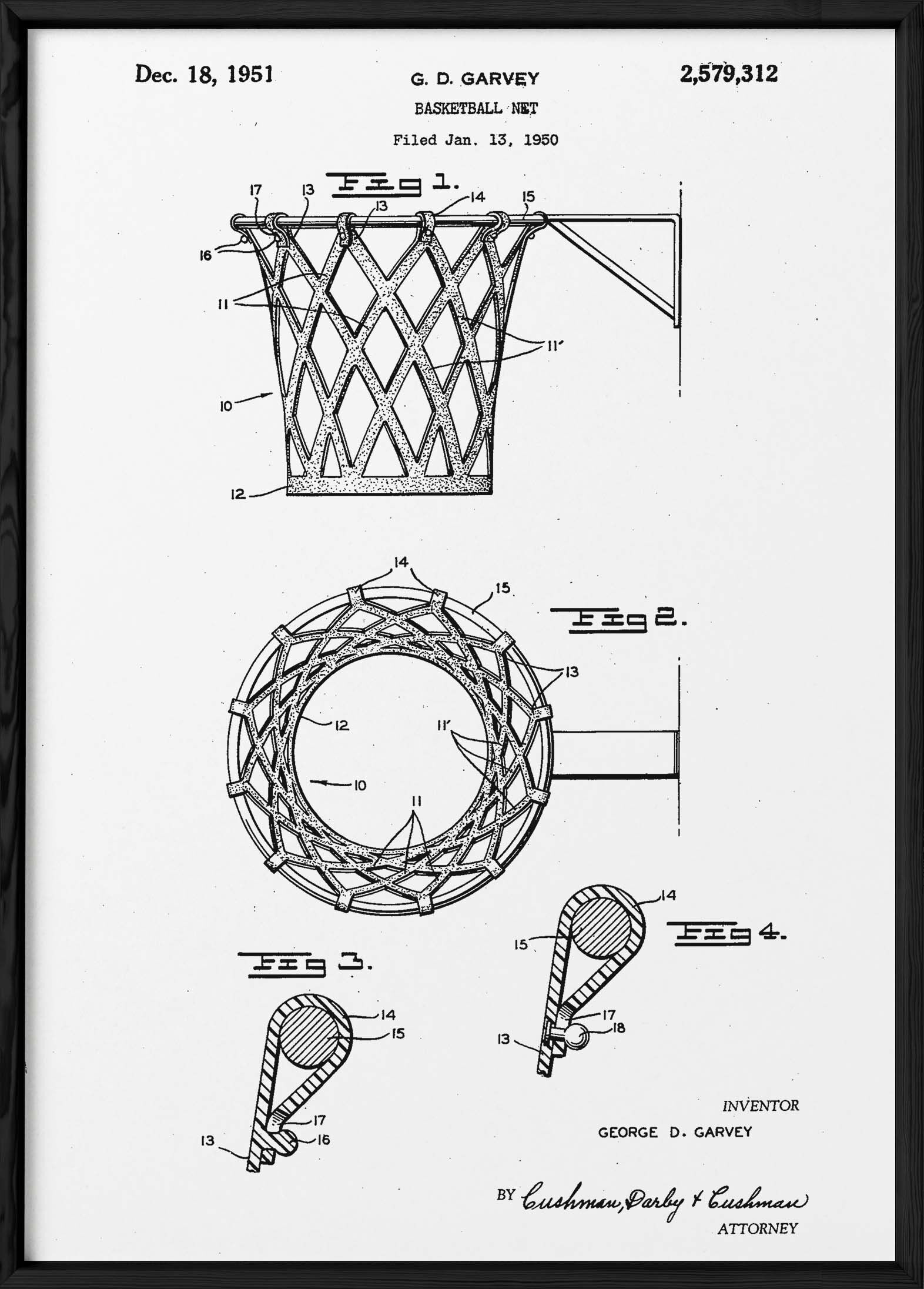Poster "Brevetto canestro da basket"