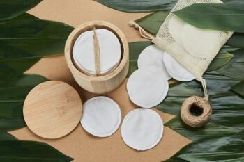 Baril en bambou avec 8 tampons en bambou réutilisables 6