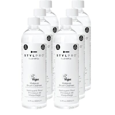 STYLPRO Nettoyant pour pinceaux de maquillage Vegan - 500 ml 6 bouteilles