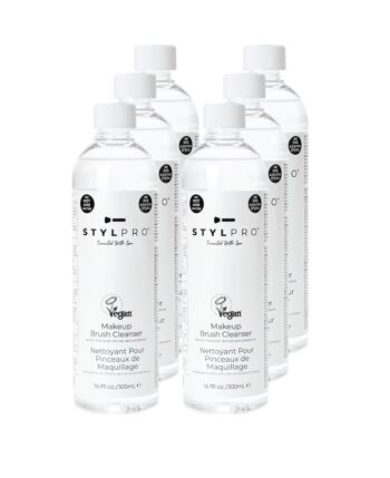 STYLPRO Nettoyant pour pinceaux de maquillage Vegan - 500 ml 6 bouteilles 1