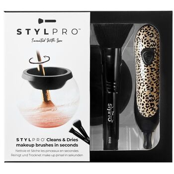 STYLPRO Ensemble-cadeau de nettoyant pour pinceaux de maquillage Cheetah 1