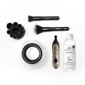 STYLPRO Ensemble-cadeau de nettoyant pour pinceaux de maquillage Cheetah 2