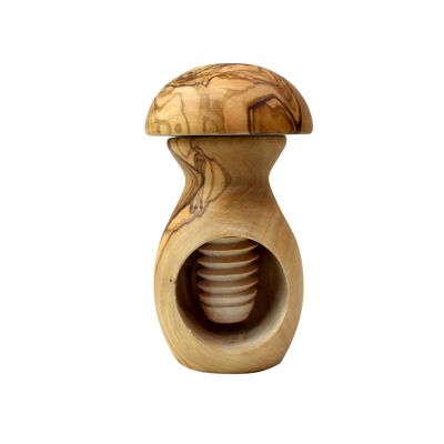 Olive wood nutcracker mushroom design, Tunisia