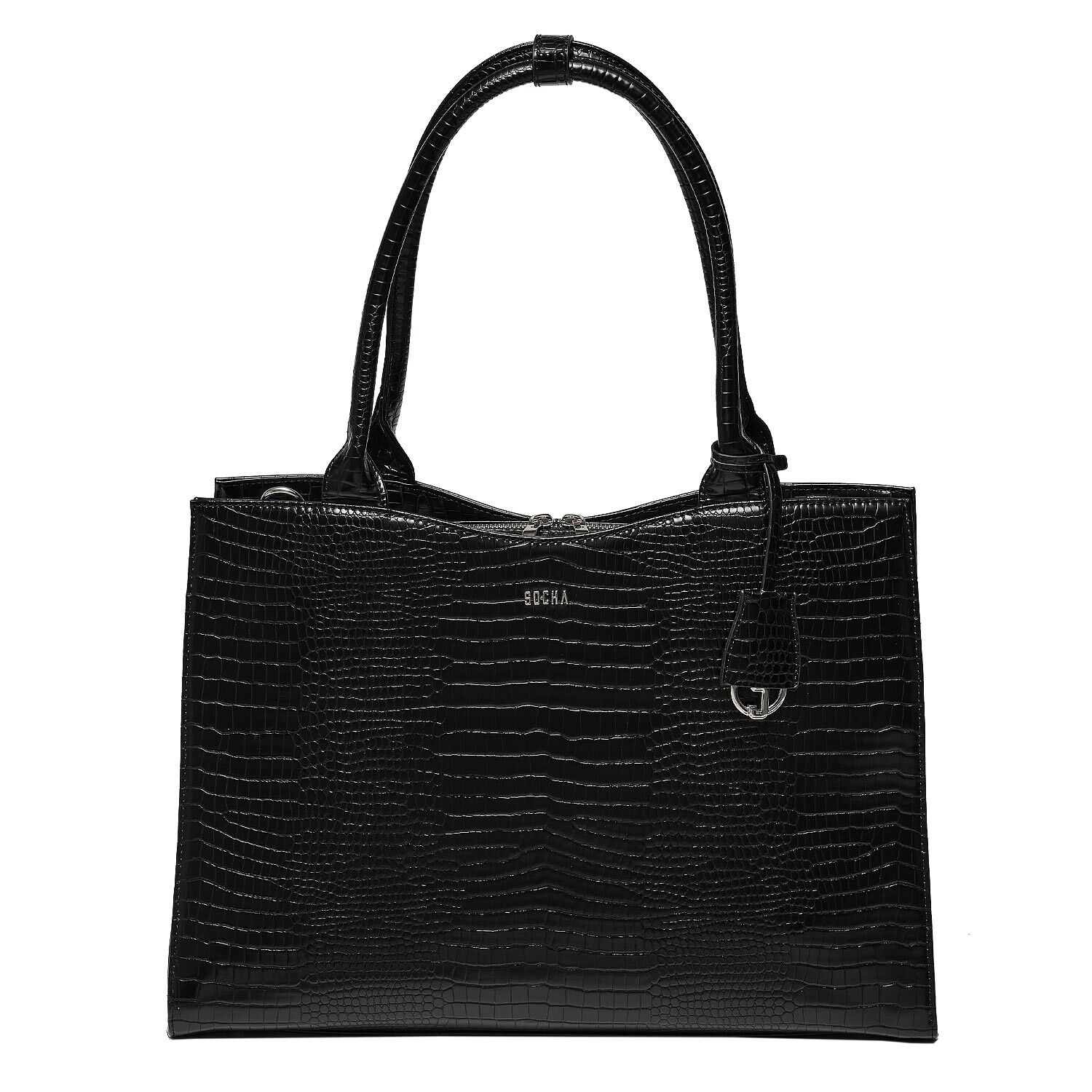 Buy wholesale Laptop bag Croco Jet Black 15.6