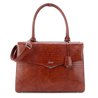 Laptoptasche Silver Tip Croco Brown 15.6"