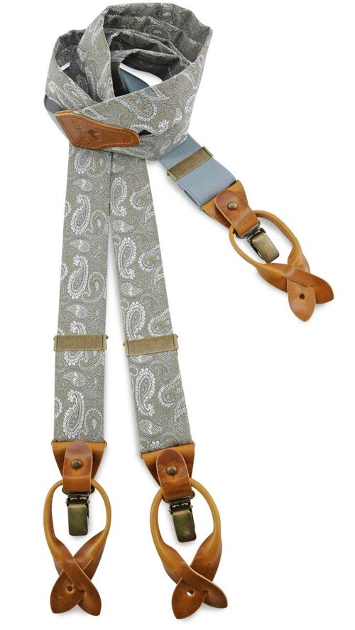 Sir Redman  suspenders Paisley Partito verde marrone