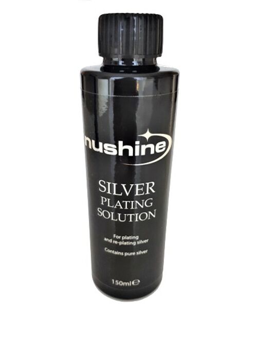 Nushine Silver Plating Solution 150ml - permanently plate PURE SILVER onto worn silver, brass, copper and bronze (eco friendly formula)