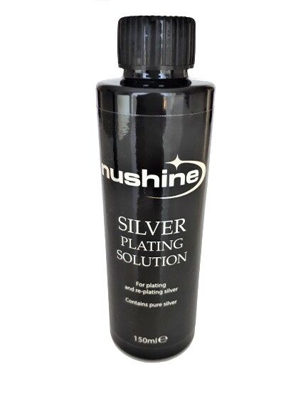 Nushine Silver Plating Solution 150ml - permanently plate PURE SILVER onto worn silver, brass, copper and bronze (eco friendly formula)
