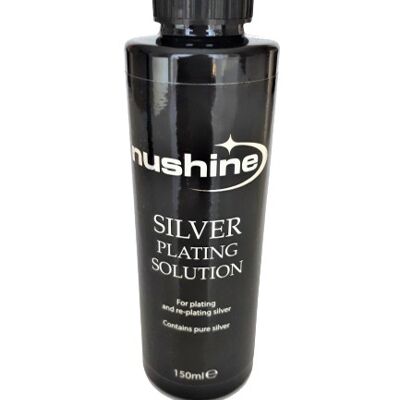 Nushine Silver Plating Solution 150ml - permanently plate PURE SILVER onto worn silver, brass, copper and bronze (eco friendly formula)