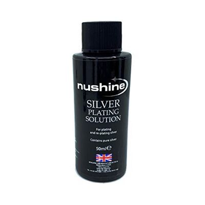 Nushine Silver Plating Solution 50ml - placca permanentemente PURE SILVER su argento, ottone, rame e bronzo usurati (formula ecologica)
