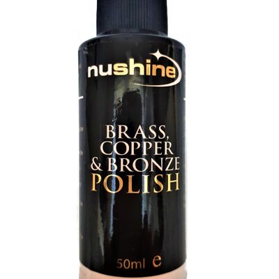 Nushine Brass, Copper & Bronze Polish 50ml - Ecológico, sin solventes y contiene agente antideslustre para retrasar el deslustre futuro