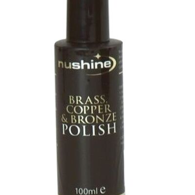 Nushine Brass, Copper & Bronze Polish 100 ml - Ecologico, senza solventi e contiene un agente anti-appannamento per ritardare l'appannamento futuro