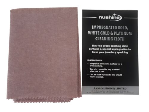 Nushine Gold, White Gold & Platinum Cleaning Cloth (Large 44 x 31.5cm) - Contains Special Impregnation