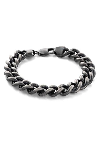 Bracelet Chaîne Ancre Argent Oxydé 1