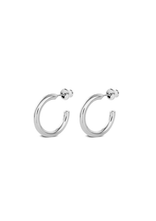 Plain Hoops Silver - A pair