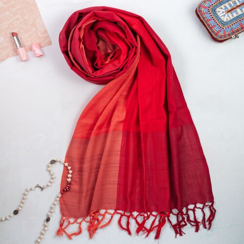 Red checks Cotton Scarf