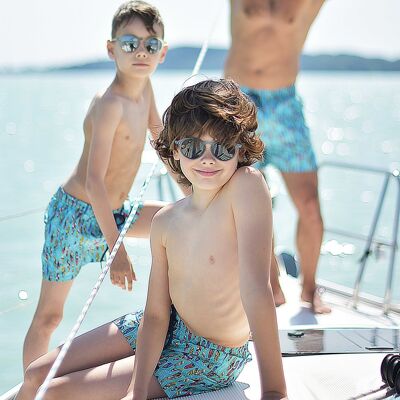 Boy's swim shorts with SURF design