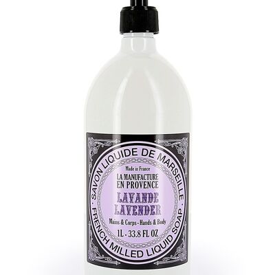 Liquid Marseille soap 1L with organic Lavender