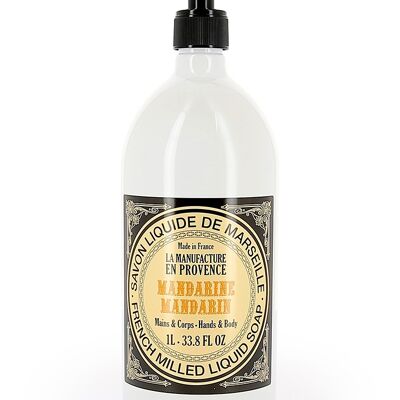 Liquid Marseille soap 1L with ORGANIC Mandarin