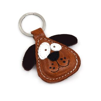 Porte-clés animal en cuir mignon petit chien 1