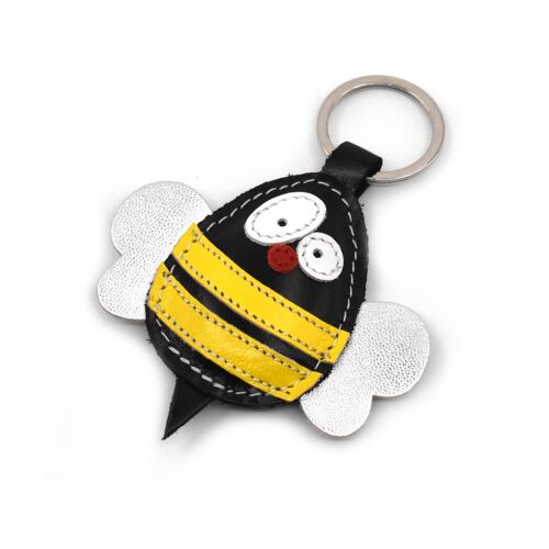 Cute Bee Handmade Leather Keychain