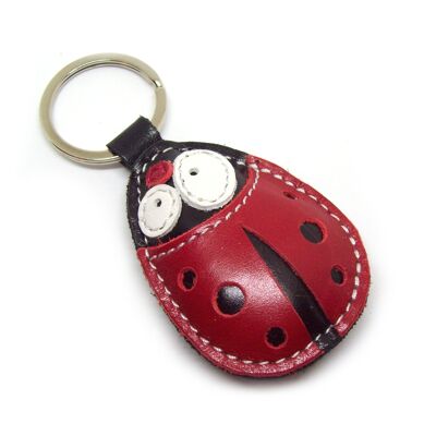 Cute Ladybug Handmade Leather Keychain