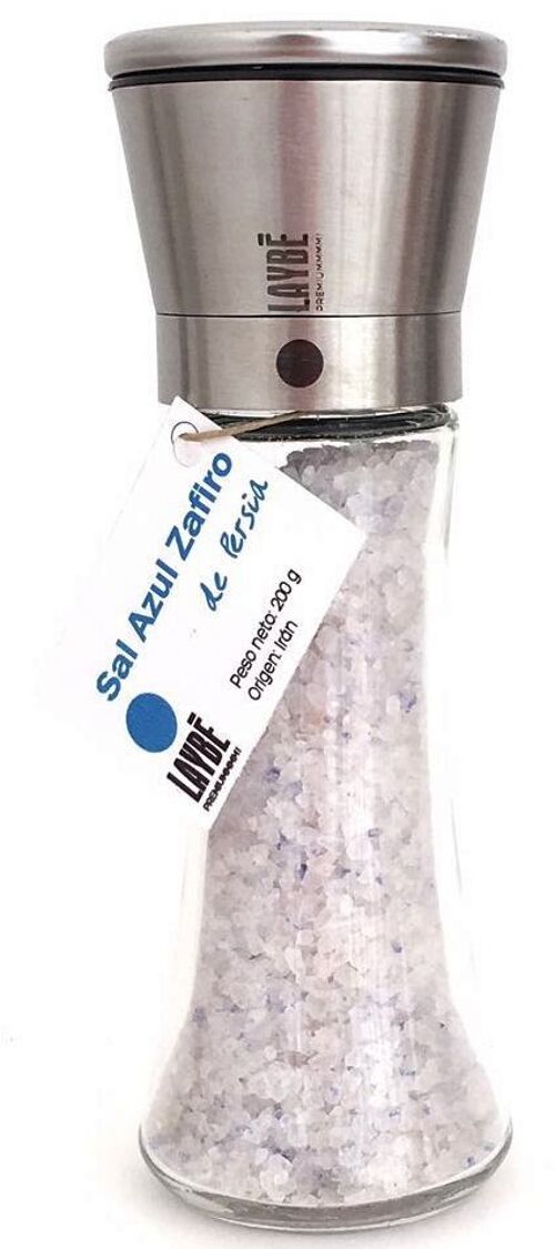 Molinillo cristal-Acero inox.  Sal Azul de Persia   200 g