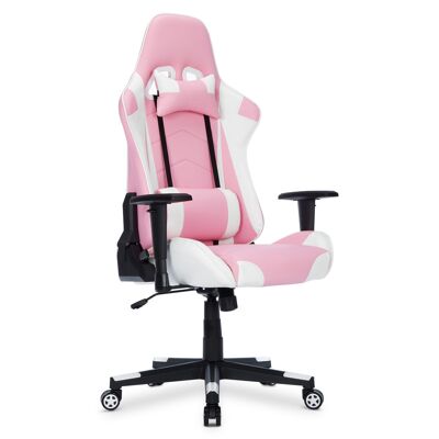 IWMH Indy Gaming Racing Chair Leather with Adjustable Armrest PINK