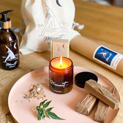 COLLECTION MINUIT - Bougie végétale, Savon BIO, Flacon distributeur de savon...