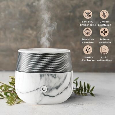 Geschenke zum Muttertag – Ultraschall-Diffusor – Kailo – Marmor-Effekt – originelles Design – kompakt und geräuschlos – Aromatherapie-Dekorationsobjekt