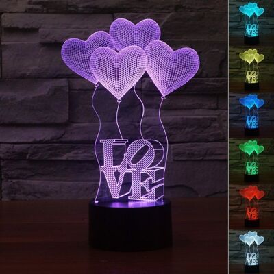 Lampe 3D Coeur love