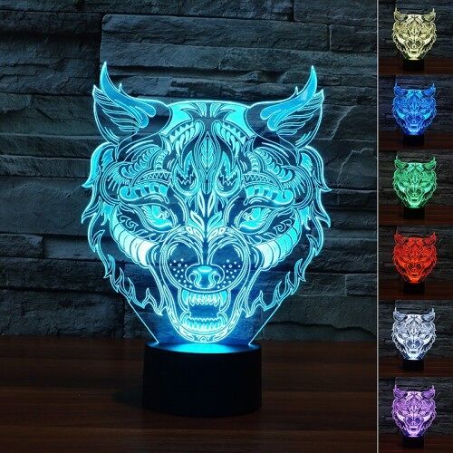 Lampe 3D Loup