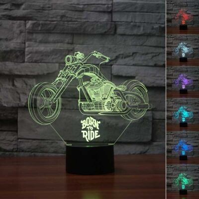 Lampe 3D Moto "Born to ride"