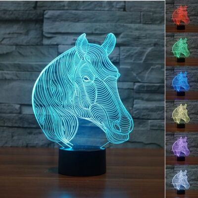 Lámpara de cabeza de caballo 3D