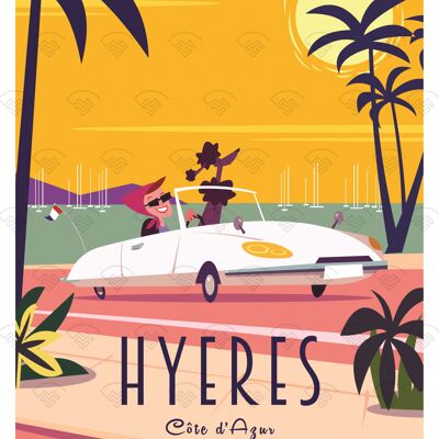 Hyères - Coche DS de la Riviera francesa
30x40cm