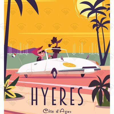 Hyères - Côte d'Azur voiture DS
30 x 40 cm