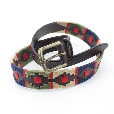 Children's embroidered leather belt