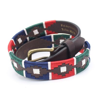 Children's embroidered leather belt