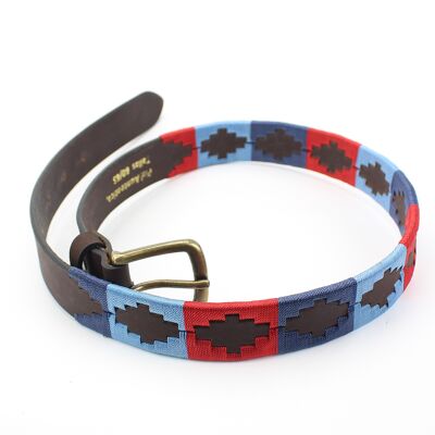 Children's embroidered leather belt