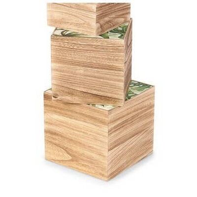 BAULETTO LEGNO FOGLIE GREENERY