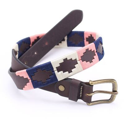 Children's embroidered leather belt