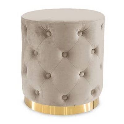 POUF TONDO VELLUTO BEIGE