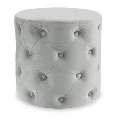 POUF TONDO VELLUTO GRIGIO